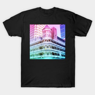 Pastel Brisbane City Down Under Bar Print T-Shirt